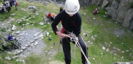 Abseiling at the start takes concentration and focus